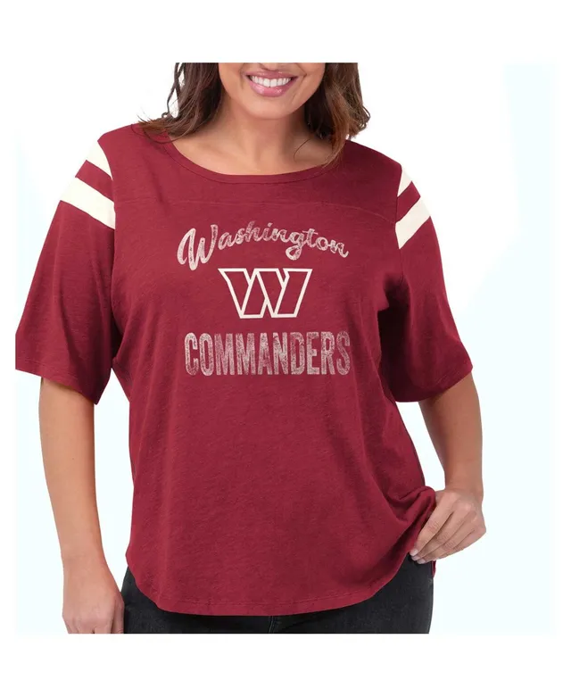 Touch Women's Touch Burgundy Washington Commanders Plus Curve Touchdown  Half Sleeve T-shirt