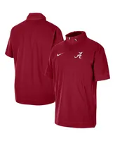 Men's Nike Crimson Alabama Tide Coaches Half-Zip Short Sleeve Jacket