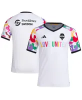 Men's adidas White Seattle Sounders Fc 2023 Pride Pre-Match Top