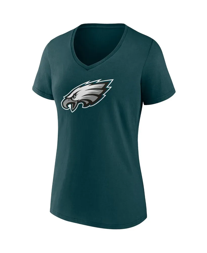 Women's Fanatics Jalen Hurts Midnight Green Philadelphia Eagles Player Icon Name and Number V-Neck T-shirt