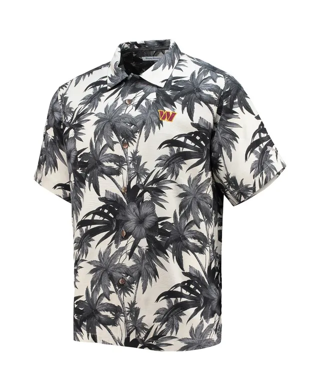 Carolina Panthers Tommy Bahama Sport Harbor Island Hibiscus Camp Button-Up  Shirt - Black