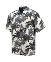 Men's Tommy Bahama Black Washington Commanders Sport Harbor Island Hibiscus Camp Button-Up Shirt