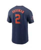 Men's Nike Alex Bregman Navy Houston Astros 2023 Gold Collection Name and Number T-shirt