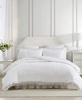 Laura Ashley Eyelet Ruffle Microfiber Piece Comforter Set