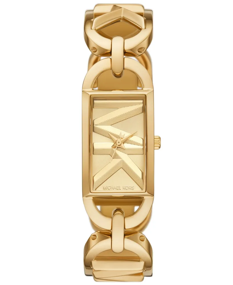 Michael Kors Women's Empire Quartz Three-Hand Gold-Tone Stainless Steel Watch 20X30mm