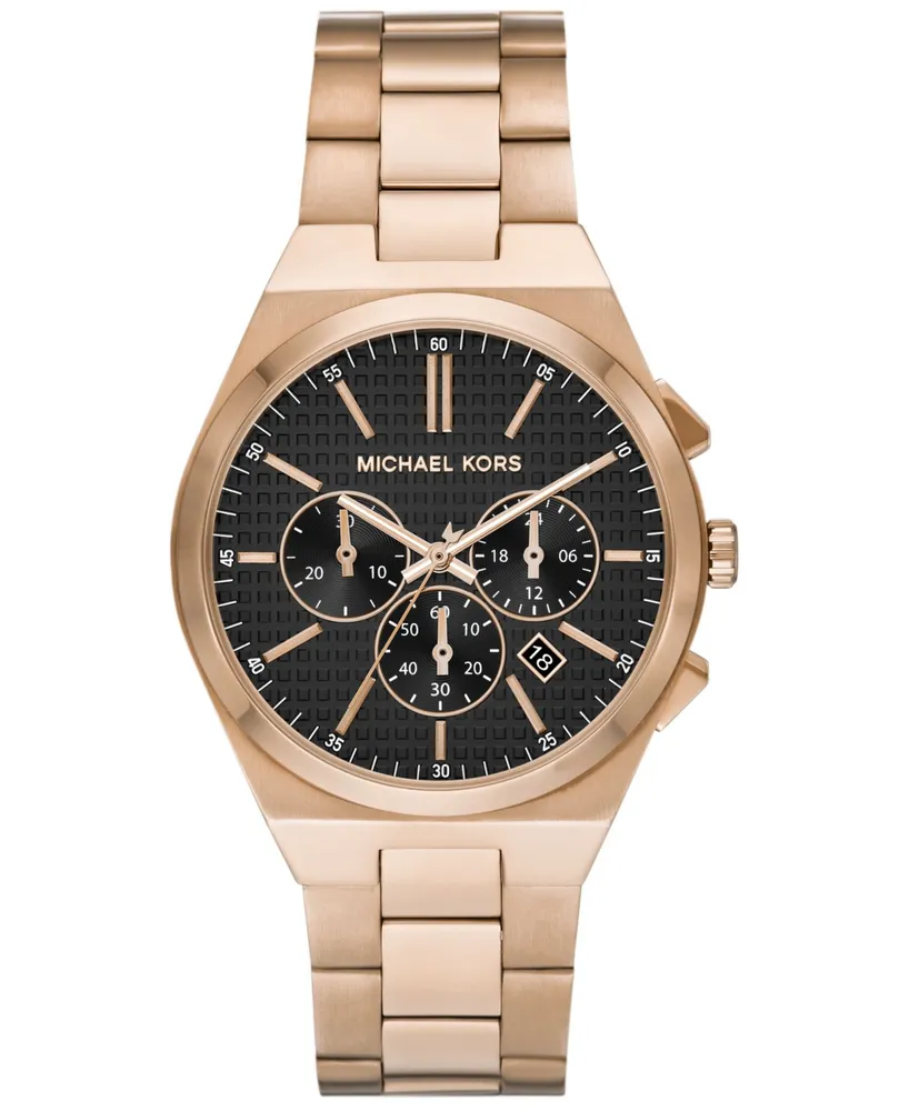 Michael Kors Men's Lennox Quartz Chronograph Gold-Tone Stainless Steel Watch 40mm