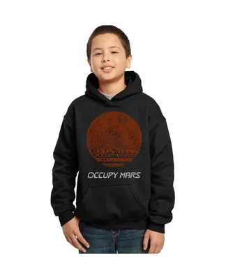 Big Boy's Word Art Hooded Sweatshirt - Occupy Mars