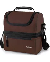 Zulay Kitchen Insulated 2-Compartment Lunch Box Bag With Strap