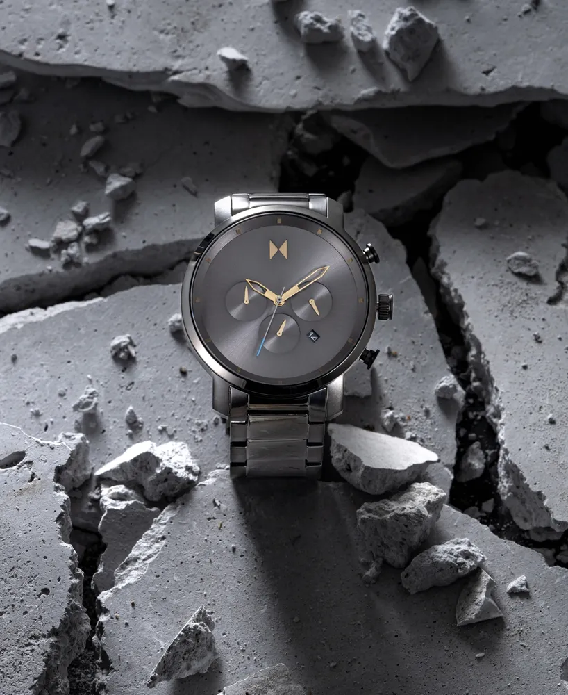 Mvmt Men's Chronograph Black Stainless Steel Bracelet Watch 45mm