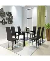 Simplie Fun 7-Piece Dining Table Set, Dining Table And Chair