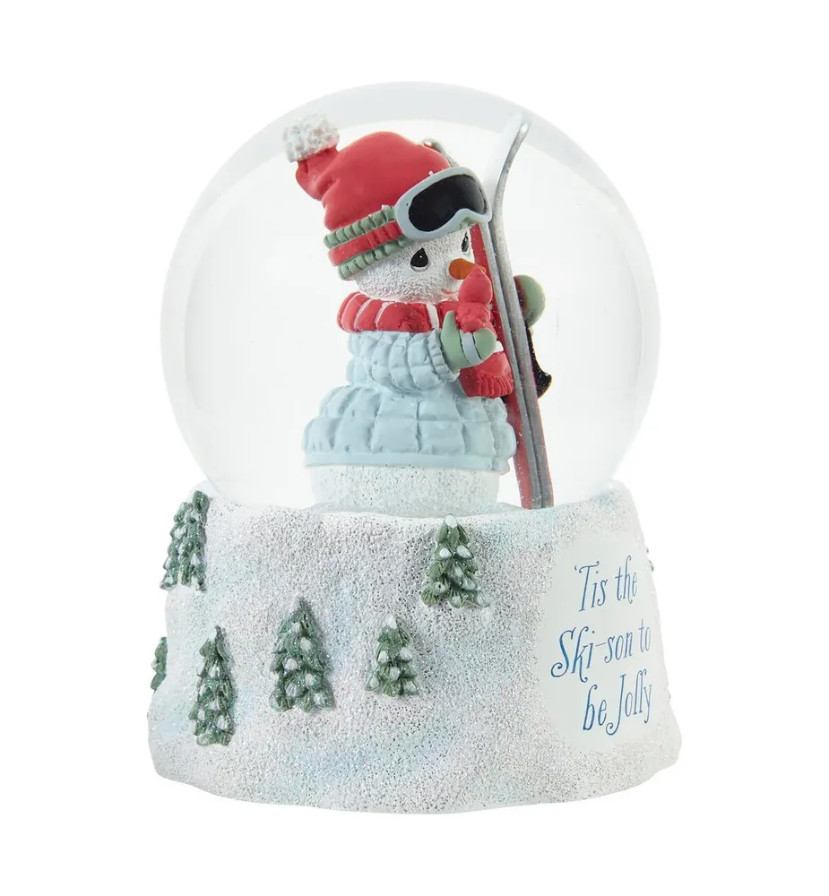 Precious Moments Tis The Ski-Son To Be Jolly Annual Snowman Resin, Glass Musical Snow Globe