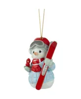 Precious Moments Tis The Ski-Son To Be Jolly Annual Snowman Bisque Porcelain Ornament