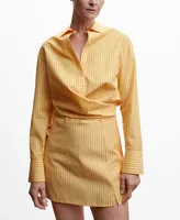 Mango Women's Striped Short Skirt