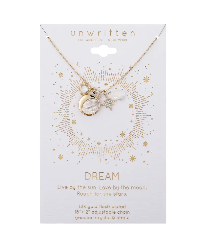 Unwritten Multi Stone Star and Moon Necklace