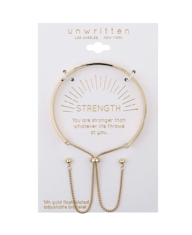 Unwritten 14K Gold Flash Plated 'Strength' Bracelet