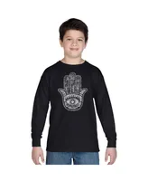 La Pop Art Boys Word Art Long Sleeve - Hamsa