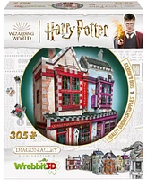 Wrebbit Harry Potter Diagon Alley Collection 4 3D Puzzles Ollivander's Shop, Quidditch Supplies, Madam Malkin's, Weasleys' Wizard Wheezes, 1175 Pieces