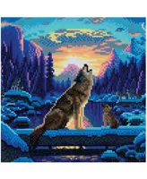 Craft Buddy D.i.y Crystal Art Medium Framed Kit Howling Wolves