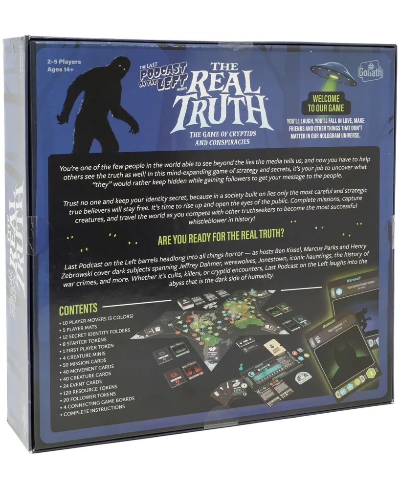 Goliath the Last Podcast on the Left Presents the Real Truth the Strategy Game of Creatures, Cryptids, and Conspiracies