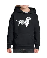 Big Girl's Word Art Hooded Sweatshirt - Dachshund