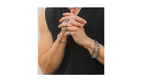 Row Paper Clip Chain Link Bracelet