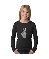 Big Girl's Word Art Long Sleeve T-Shirt - K-Pop