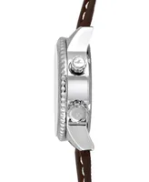 Abingdon Co. Women's Swiss Wasp Tribute Tri-Time Chestnut Leather Strap Watch 33mm