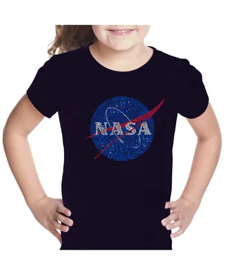 Big Girl's Word Art T-shirt - Nasa's Most Notable Missions