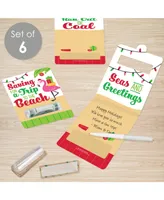 Big Dot of Happiness Tropical Christmas Diy Assorted Beach Santa Holiday Party Funny Money Cards 6 Ct - Assorted Pre