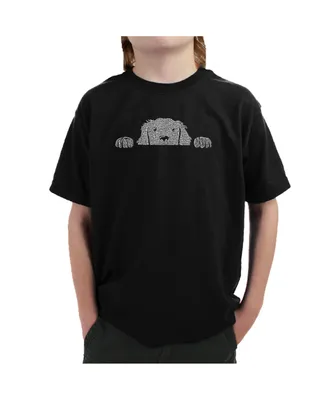 Big Boy's Word Art T-shirt - Peeking Dog