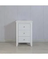 3 Drawer Nightstand With Charging Station And Usb Ports & Power Outlets, Wooden Bedside