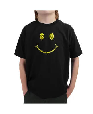 Big Boy's Word Art T-shirt - Be Happy Smiley Face