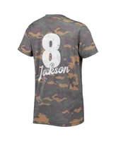 Women's Majestic Threads Lamar Jackson Camo Baltimore Ravens Name & Number V-Neck Tri-Blend T-shirt