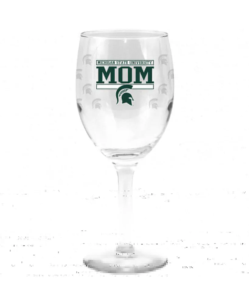 Michigan State Spartans 11 Oz Mom Stemmed Wine Glass