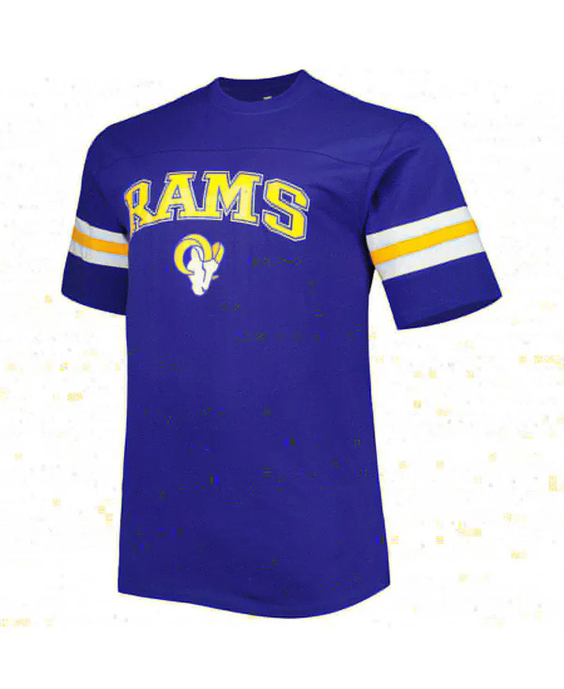 Men's Royal Los Angeles Rams Big and Tall Arm Stripe T-shirt