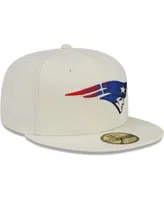 Men's New Era Cream England Patriots Chrome Color Dim 59FIFTY Fitted Hat