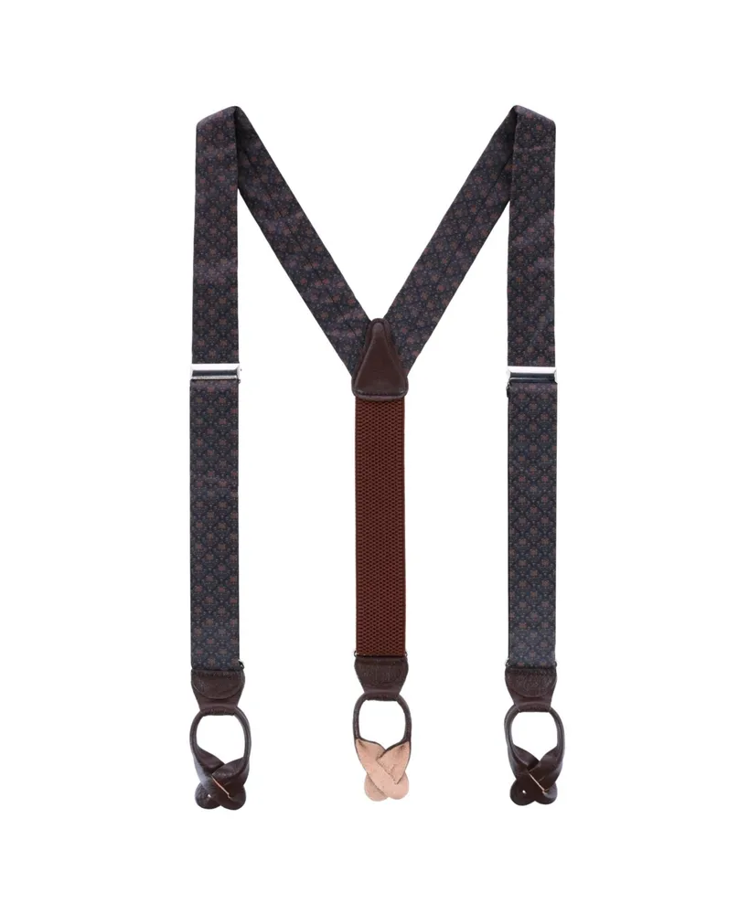 Trafalgar Men's Grande Silk Button End Suspenders