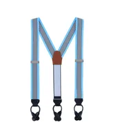 Trafalgar Men's Kingly Stripes Ribbon Button End Suspenders