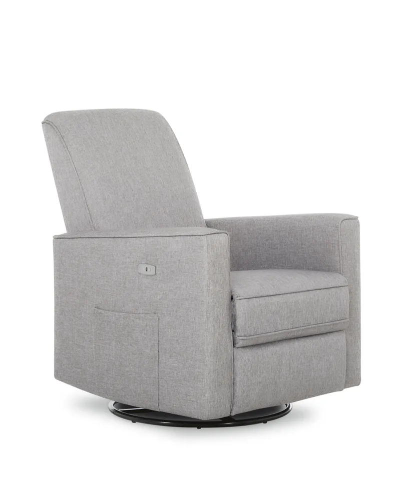 Evolur Harlow Deluxe Upholstered Plush Seating Glider Swivel, Power Recliner with Usb Port