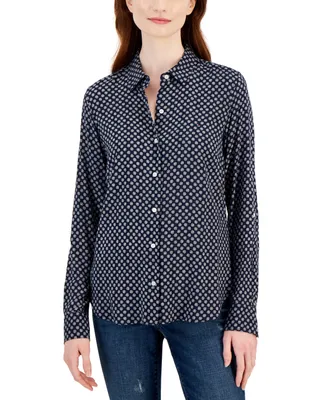 Tommy Hilfiger Women's Ditsy Floral Printed Button Shirt
