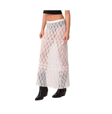 Sandra Sheer Lace Maxi Skirt