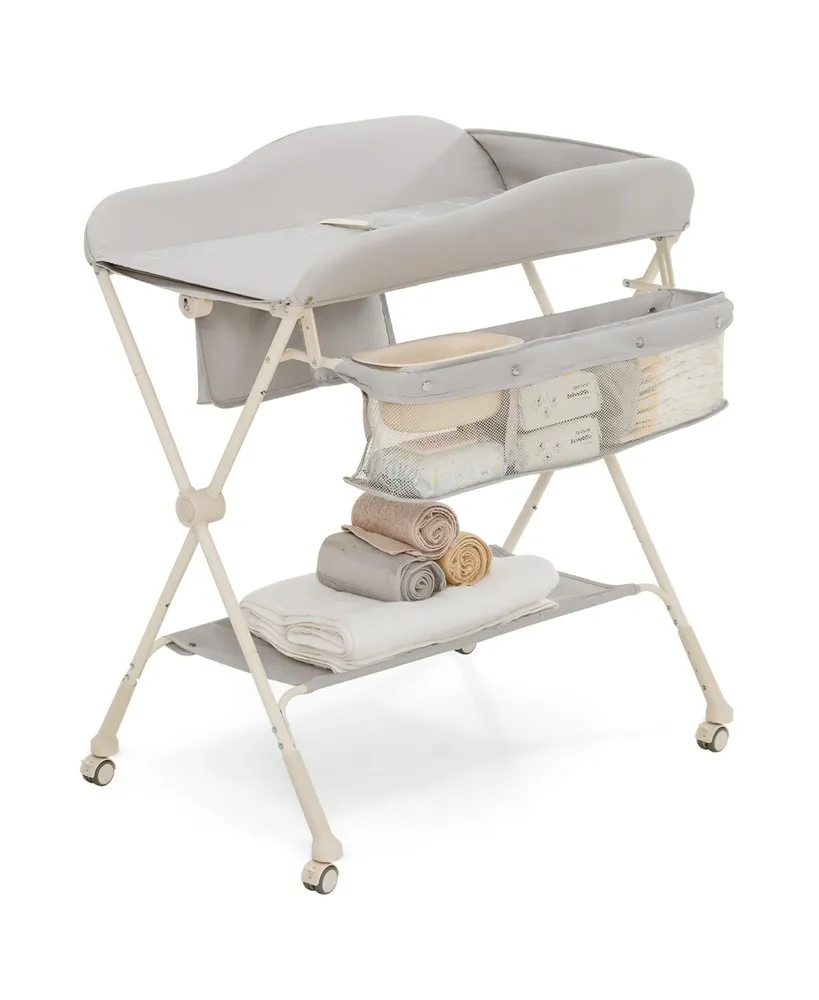 Costway Baby Diaper Changing Table Folding Newborn Nursery Organizer