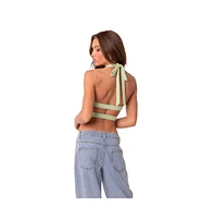 Cady tie front cut out top