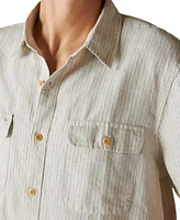 Lucky Brand Men's Striped Short Sleeves Work Wear Shirt