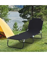 Outsunny Portable Outdoor Sun Lounger, Lightweight Folding Chaise Lounge Chair w/ 5