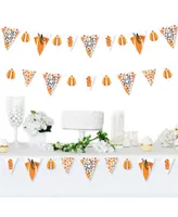 Fall Pumpkin - Diy Party Pennant Garland Decoration - Triangle Banner - 30 Pc