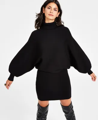Bar Iii Women's Mock Neck Dolman-Sleeve Sweater, Created for Macy's