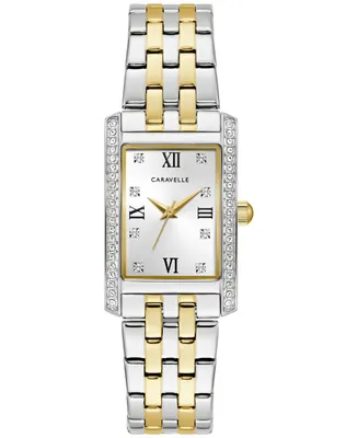 Caravelle designed by Bulova Women's Dress Crystal Accent Two-Tone Stainless Steel Bracelet Watch 22mm - Two