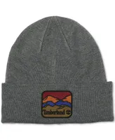 Timberland Men's Embroidered Mountain Logo Patch Beanie