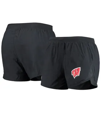 Women's Under Armour Black Wisconsin Badgers Fly By Run 2.0 Performance Shorts